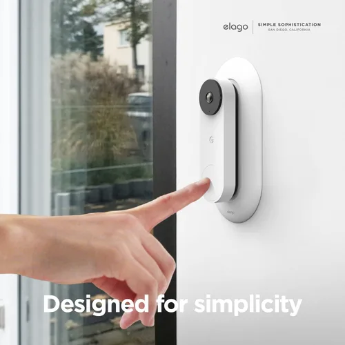 Miniatura 7 de elago Soporte compatible con Google Nest Hello Video Doorbell Wall Plate (cableado, 2ª y 3ª generación), timbre de puerta, color perfecto para Nieve