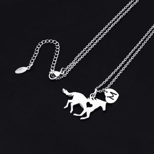 Miniatura 5 de Valentines Day Gifts for Her Girls Horse Gifts for Girls Stainless Steel Horse Necklace Dainty Heart 26 Initial Necklace Valentines Necklace