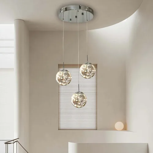 Miniatura 5 de Lámparas Colgantes Candelabros de Cristal Modernos Luminaria Colgante para Isla de Cocina Lámpara Colgante de Esfera, Candelabro Ajustable