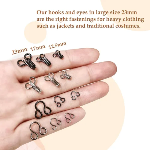 Miniatura 5 de KACOLA Gancho y ojo para coser, reemplazo de ganchos de sujetador, ganchos y cierres de ojos para ropa, costura de bricolaje y manualidades