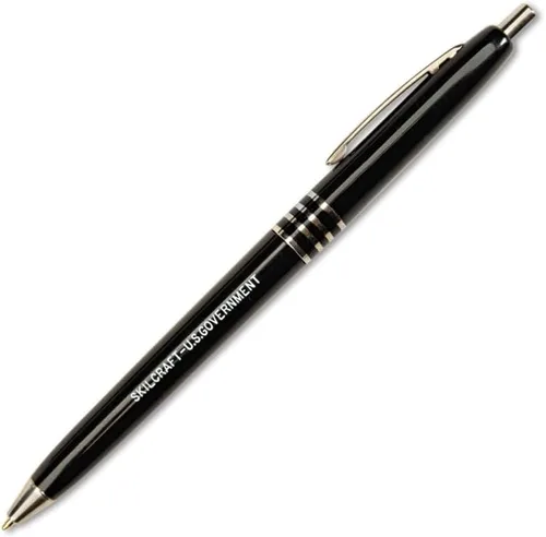 Bolígrafo retráctil recargable SKILCRAFT del Gobierno de los Estados Unidos, con punta delgada y tinta negra, caja de 12 (7520 00 935 7135).