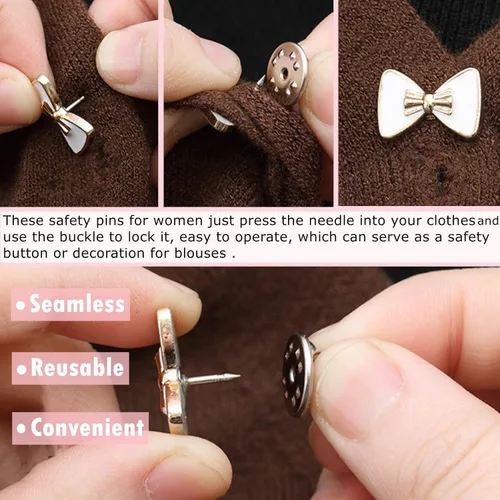 Miniatura 5 de Broche de perlas de imitación con caja, chales de suéter de seguridad con botones de cobertura, alfileres, broches, conjuntos para mujeres, niñas