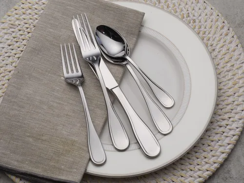 Miniatura 6 de Fitz & Floyd Fitz and Floyd Everyday Bistro Classic Cubiertos servicio de 45 piezas para ocho, gris, 5266453