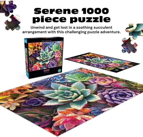 Miniatura 2 de Buffalo Games James Mertke - Rompecabezas rectangular de 1000 piezas para adultos, 26.75 x 19.75 pulgadas, diseño de plantas vibrantes, diagrama
