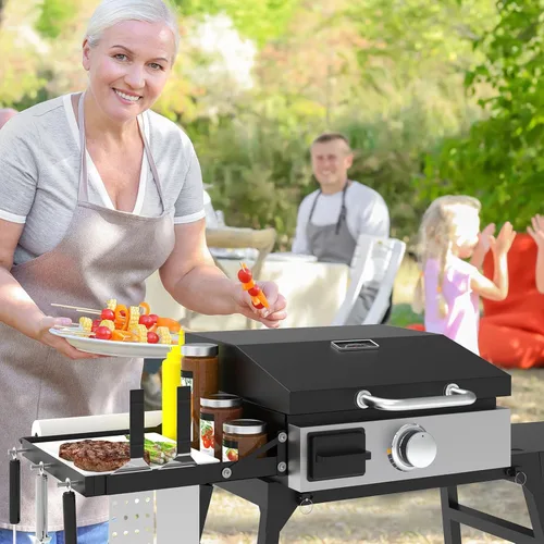 Miniatura 5 de Estante lateral para parrilla Blackstone, estantes laterales, mesa de preparación de alimentos para parrillas Blackstone 1813 1666 1832 1814 1971