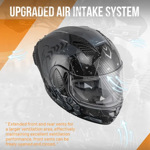 Miniatura 6 de OUMURS Cascos modulares de motocicleta de cara completa abatible, casco de motocicleta para bicicleta de calle, unisex, modelo 167 para adultos