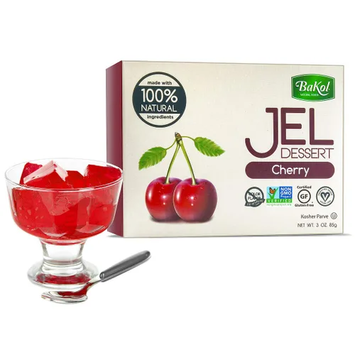 Bakol Postre de gelatina - Mezcla de postre vegana totalmente natural - Kosher - Halal - Sin edulcorantes artificiales sabores o colores - Sabor a