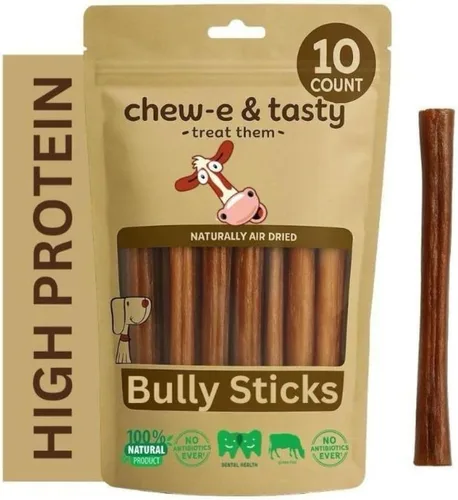 Miniatura 7 de chew-e&tasty Golosinas masticables para perros de grado prémium de 6 pulgadas, de un solo ingrediente, de larga duración, con alto contenido