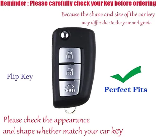 Miniatura 2 de Funda protectora para llave de TPU suave para Nissan Rogue Flip con 3 botones, soporte para llave remota inteligente para Nissan Rogue Select