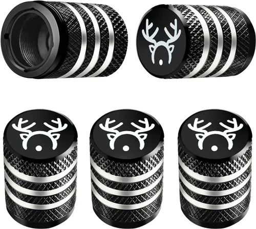 Tapa de vástago de válvula de neumático, 5 unidades, resistente a la corrosión, cuernos de reno de Navidad, accesorios de decoración para automóvil,