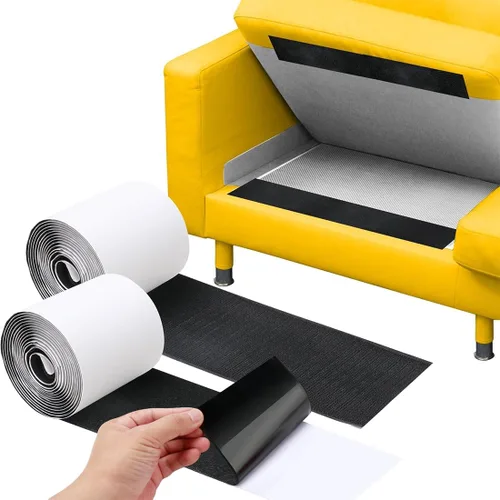 Tiras adhesivas de cinta de velcro resistentes de 4.4 pulgadas x 15 pies, cierre reutilizable para el hogar, la oficina y las manualidades (negro)