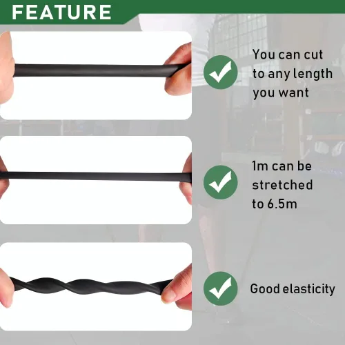 Miniatura 4 de Feelers Tubo de goma de látex natural de 1/4" (6mm) ID x 3/8" (9mm) OD, banda de arpón negro para tirachinas y como tubo de catapulta, tubo de goma