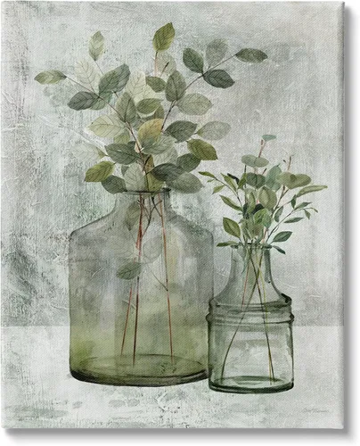 Stupell Industries Botánico Bunches Country Jarrón Pintura en maceta, diseñada por Carol Robinson, lienzo para pared, 24 x 30 pulgadas, blanco roto
