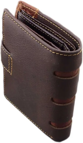 Miniatura 41 de Hombres Cool Eagle Wolf Caballo Totem Cuero Vaca Vertical Cartera Cremallera Multi-tarjeta Titular, Tótem de caballo, Minimalista