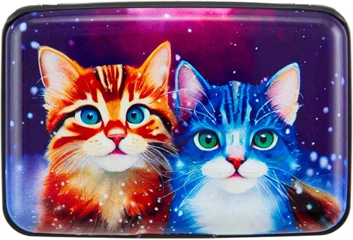 Porta tarjetas de crédito pequeño con bloqueo RFID, cartera metálica delgada, mini, de aluminio, funda dura para mujeres y hombres