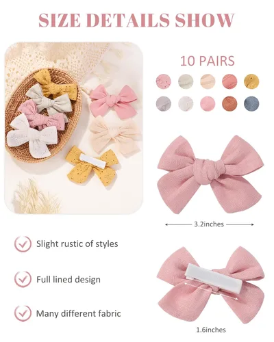 Miniatura 2 de 20 pinzas para el pelo para bebé, pasadores totalmente forrados, accesorios para el cabello para niñas pequeñas, niños y adolescentes