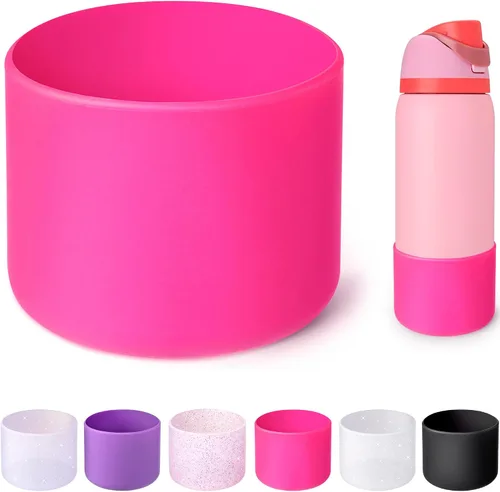 Miniatura 45 de Silicone Boot for Owala Water Bottle 24oz 32oz 40oz, Anti-Slip Protective Sleeve Bottom Bumper Protector for FreeSip, Twist, and Flip Stainless Rosa