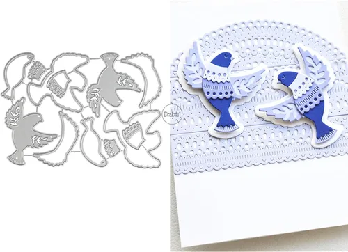 Miniatura 26 de DzIxY Adorables troqueles de corte de metal para valla de ovejas para hacer tarjetas, juegos de troqueles de papel en relieve, plantillas para 17