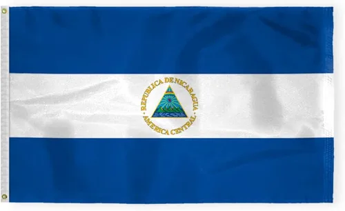 Miniatura 10 de AGAS - Bandera de automóvil de Nicaragua de alta calidad de 10.5 x 15 pulgadas, impresa de doble cara en tela de poliéster súper punto, doble