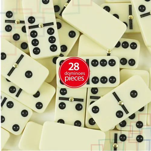 Miniatura 6 de ERLLE - Juego de dominó doble de primera calidad, juego de dominó jumbo con funda de cuero, juego de dominó clásico para adultos y niños, apto