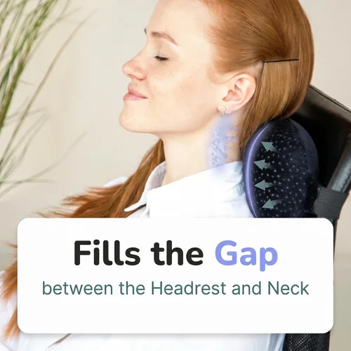 Miniatura 2 de Almohada para el cuello del automóvil para conducir, almohada de espuma viscoelástica con bolsa portátil fácil de transportar, almohada compacta