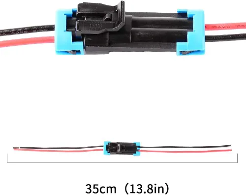 Miniatura 6 de Conector eléctrico impermeable para autos de 2 terminales, con cable AWG marino, paquete de 2