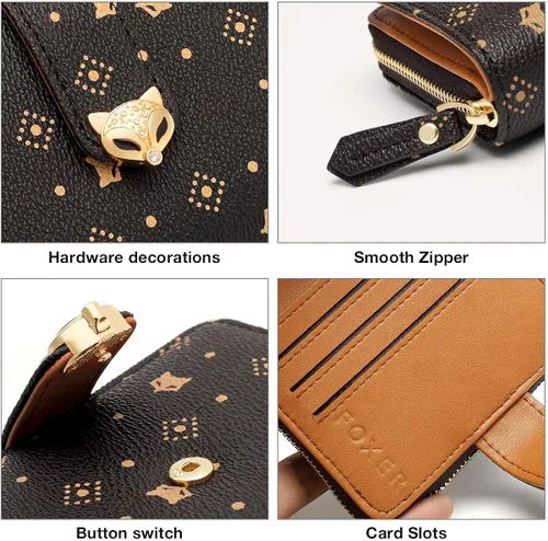 Miniatura 4 de FOXER Carteras pequeñas para mujer monederos con cremallera para tarjetas de crédito Classic
