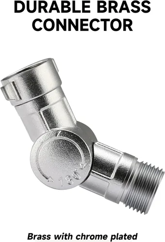 Miniatura 4 de Manguera de aluminio con manguera de jardín de goma de 50 pies, con conector giratorio de latón ajustable de 180° y 360°, con boquilla