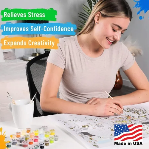 Miniatura 3 de Ledgebay Kit de Pintura por Números Personalizado para Adultos, Color por Números para Adultos, Kits de Pintura por Números para Adultos, Kit de Sin