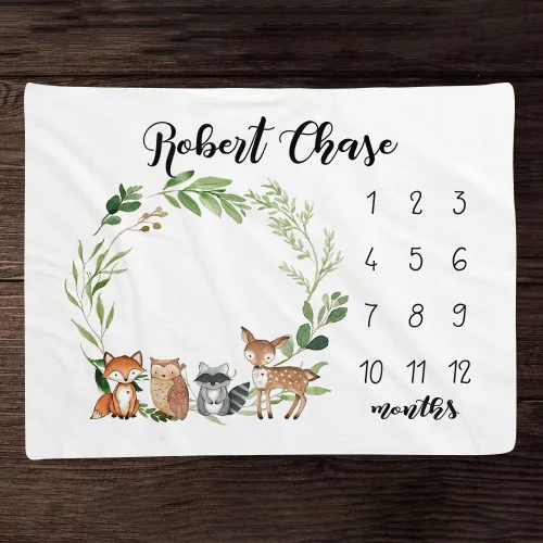 Miniatura 10 de Manta personalizada para bebé mensual de hito para niño y niña, regalo neutro para baby shower, manta mensual suave para recién nacido, decoración