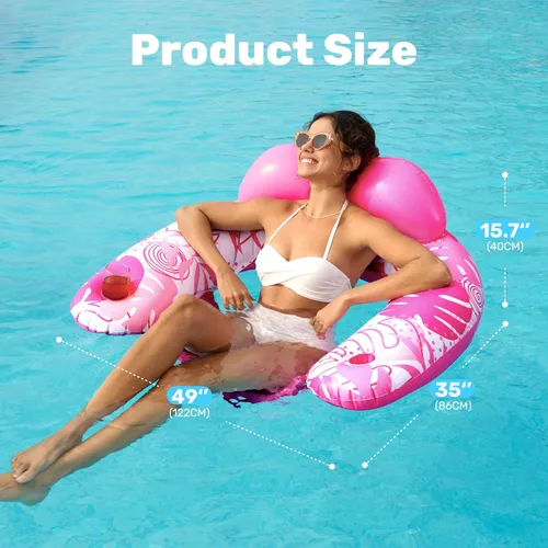 Miniatura 7 de SLOOSH Inflatable Pool Floats Adult,2 Pack Pool Chairs with Cup Holders,X-Large Blow up Floats Chair,Hammock Noodle Mat for Relaxing Summer Water