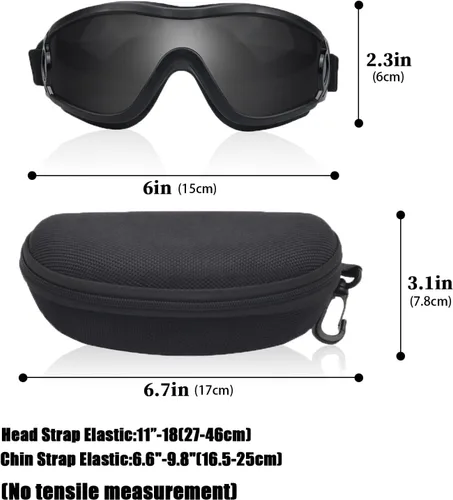 Miniatura 3 de Gafas de sol para perros para mascotas medianas y grandes, protección UV, protección contra el viento, protección contra el polvo, correa ajustable