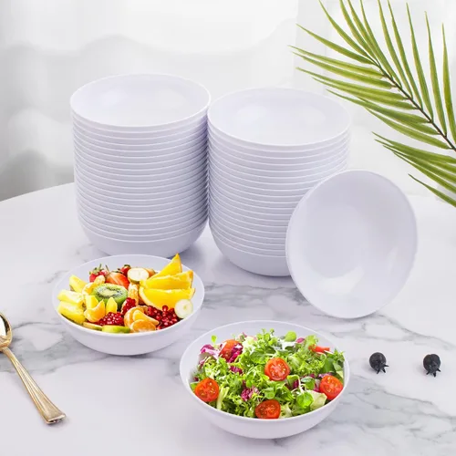 Miniatura 7 de bUCLA Paquete de 50 unidades de cuencos de plástico blanco de 12 oz - Cuencos de salsa de plástico blanco desechables premium resistentes - Ideal