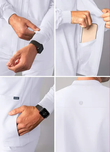 Miniatura 4 de Adar Addition Scrubs para hombre - Chaqueta médica con cremallera
