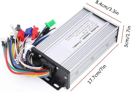 Miniatura 2 de Controlador de motor sin escobillas, carcasa de aluminio duradera de alta potencia 1000W-1500W, controlador de 48V-72V, rango de voltaje
