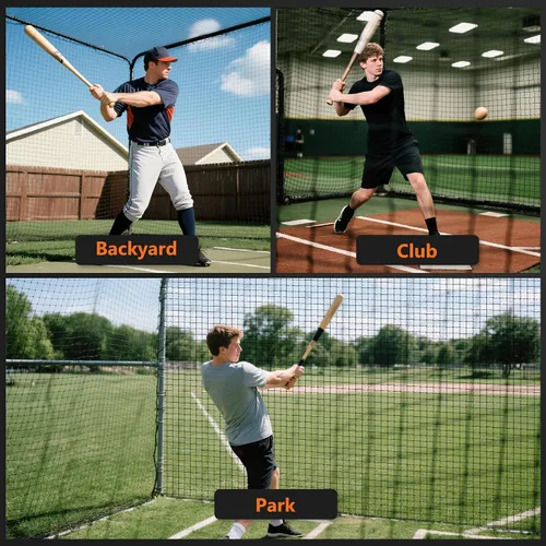 Miniatura 6 de ORIENGEAR Baseball Batting Cage Nets, ONLY NET, 70'L/55'L/35'L/20'L Baseball and Softball Cage Netting, 1.88" #45 Mesh, Professional Fully Enclosed