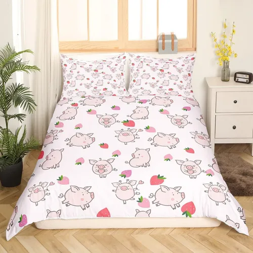 Miniatura 8 de Feelyou Funda de edredón con estampado de perro, tamaño individual, funda de edredón de cachorro de caricatura, lindo juego de ropa de cama