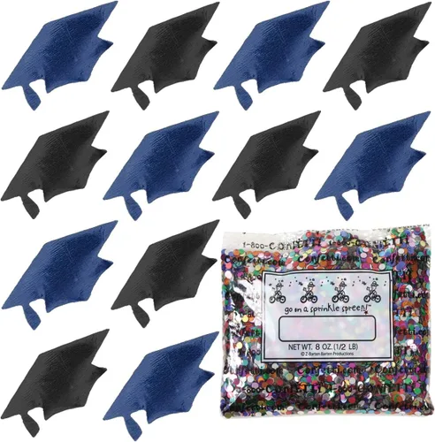 Miniatura 170 de Confetti Grad Cap Negro, Azul Marino Combo - 2 bolsas de media onza (1 oz)