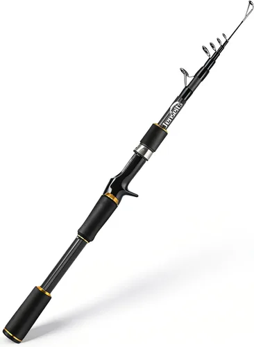 Miniatura 10 de Jenseits Travel Fishing Rod, Telescopic & 4-Piece Portable 24T Carbon Fiber Rod, Stainless Steel Guides w/Ceramic Inserts, Fast Action, Medium to