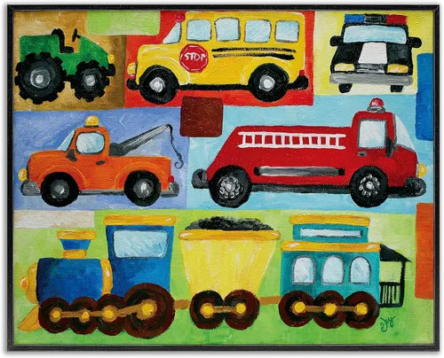 Miniatura 26 de Placa de pared The Kids Room by Stupell Aviones, trenes y automóviles, 16 x 20 pulgadas