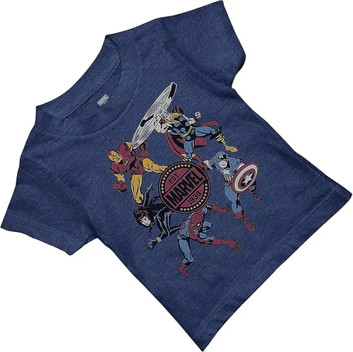 Miniatura 4 de Marvel Camisa de cómics para niños pequeños, Spiderman, Ironman, Capitán América y Hulk, camiseta clásica retroceso