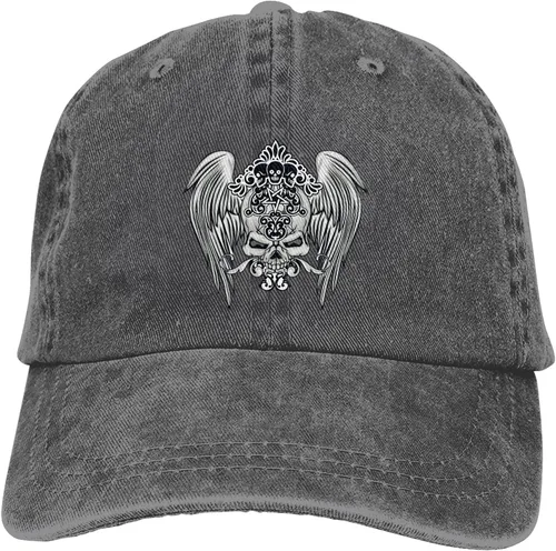 Miniatura 9 de Cowboy Hat Trendy Hats for Man and Women Djustable Four Season Outdoor Baseball Cap of Hell Skull with Angel Deep Heather