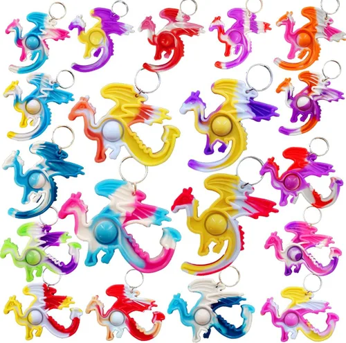 Paquete de 24 mini juguetes sensoriales de dragón a granel, regalo para niños y niñas, regalos de fiesta y premio para estudiantes en el aula