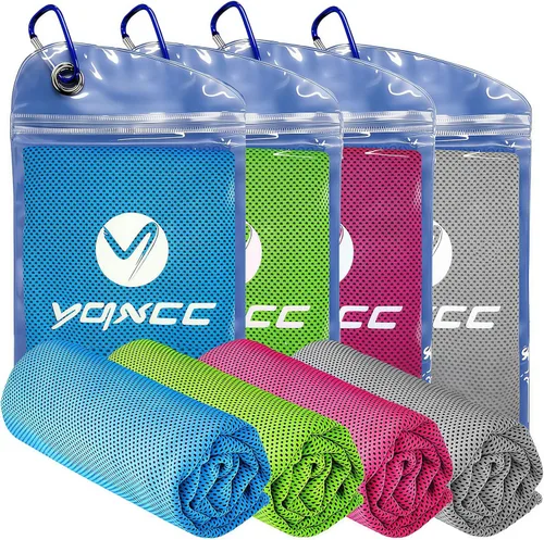 Miniatura 8 de YQXCC Paquete de 4 toallas refrescantes de 40 x 12 pulgadas, toallas de hielo frescas para cuello y cara, trapos de microfibra suaves
