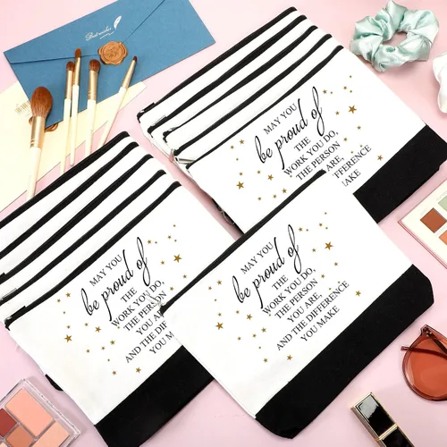 Miniatura 5 de Roowest 20 unidades de regalos de agradecimiento a los empleados a granel – Bolsas de cosméticos para mujeres, bolsa de maquillaje para la semana