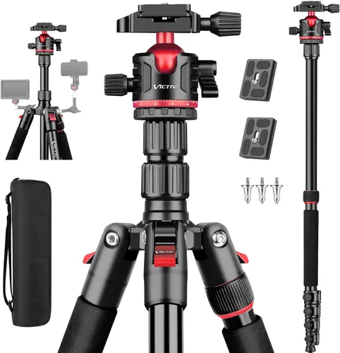 Trípode profesional de 78 pulgadas para cámara Victiv, trípode monópode de aluminio para cámara DSLR, telescopio terrestre, telescopio, binoculares,