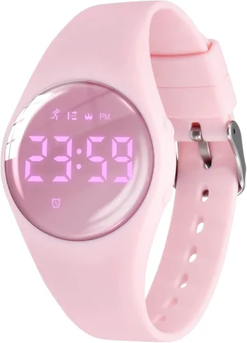 Miniatura 65 de Relojes para niños y niñas, reloj deportivo digital con contador de pasos, podómetro, alarma de vibración, sin aplicación, impermeable, rastreador