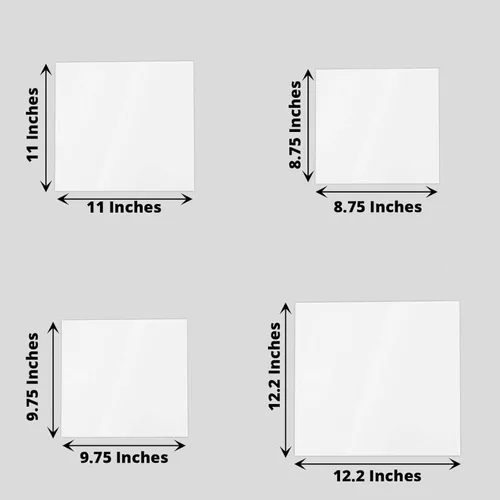 Miniatura 3 de Efavormart - Paquete de 4 hojas de plexiglás blanco de varios tamaños, hojas acrílicas para bricolaje con película protectora, 0.118 pulgadas