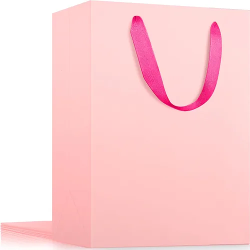 Miniatura 31 de EUSOAR Bolsas de compras y mercancías, tamaño mediano, 25 piezas de 7.8 x 3.9 x 11 pulgadas, bolsas de regalo reciclables de papel kraft marrón