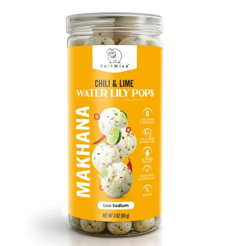 Miniatura 10 de SaltWise Water Lily Pops (Makhana/Fox Nuts) - Aceite de oliva tostado Bajo en sodio Sin gluten, vegano, sin OMG a base de plantas (cebolla crema)